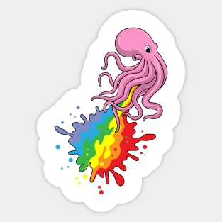 Octopus with Rainbow Sticker